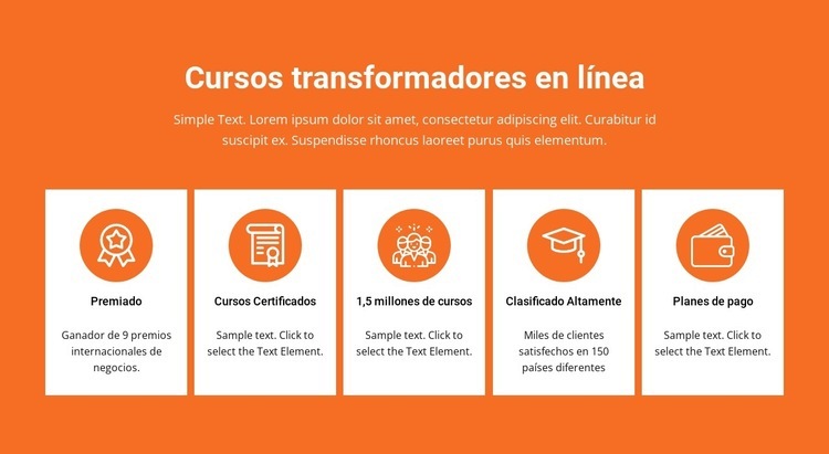 Cursos transformadores en línea Plantillas de creación de sitios web