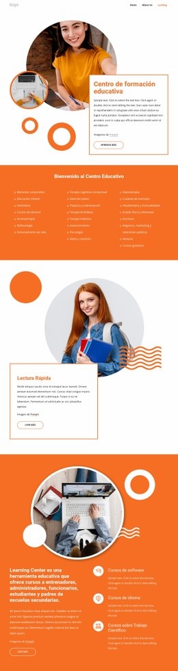 Centro De Formación Educativa - Página De Destino Gratuita, Plantilla HTML5