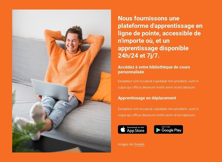 Plateforme d'apprentissage en ligne Modèle