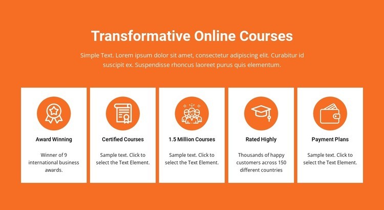 Transformative online courses Homepage Design