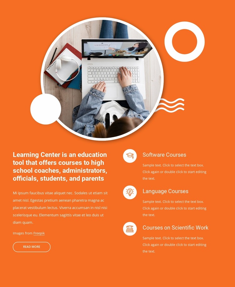 Best learning center Html Website Builder