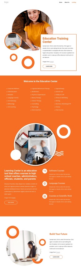 Education Training Center - Free Landing Page, Template HTML5