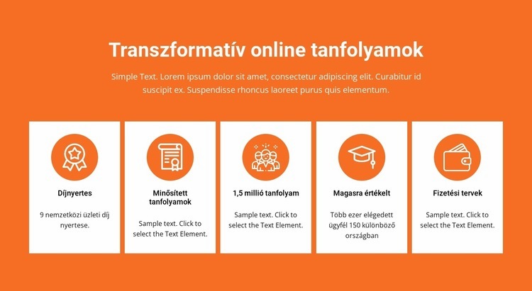 Transzformatív online tanfolyamok CSS sablon