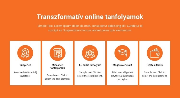 Transzformatív online tanfolyamok Weboldal sablon