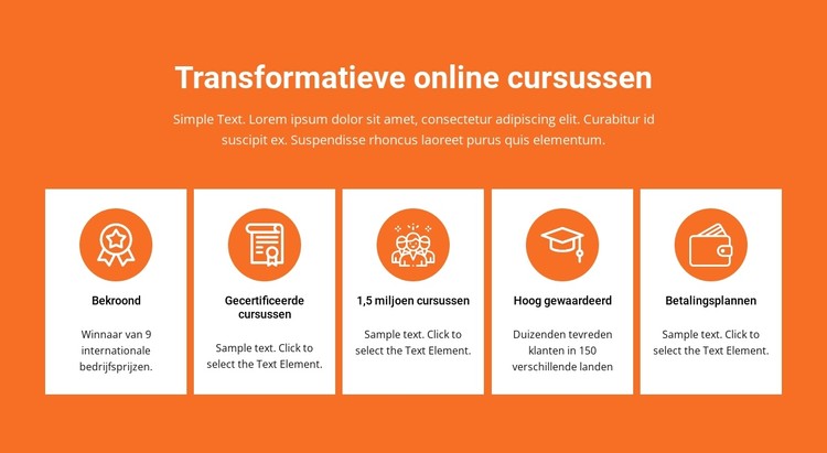 Transformatieve online cursussen CSS-sjabloon