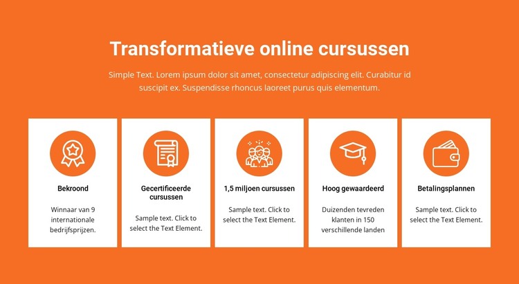 Transformatieve online cursussen HTML-sjabloon