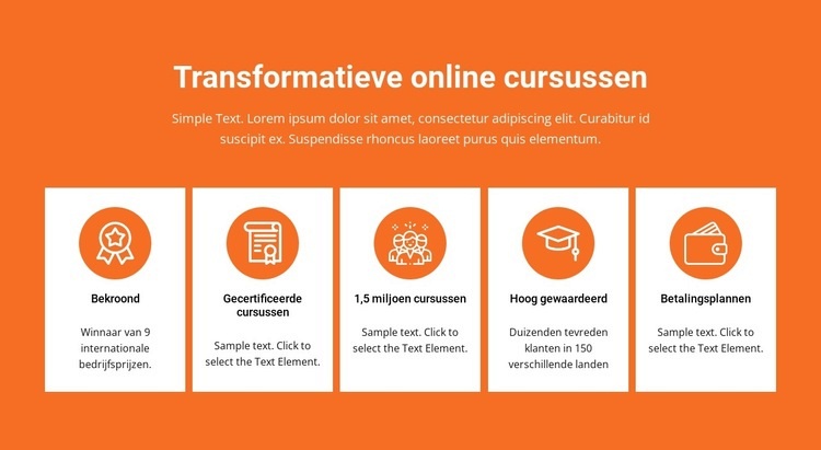 Transformatieve online cursussen HTML5-sjabloon