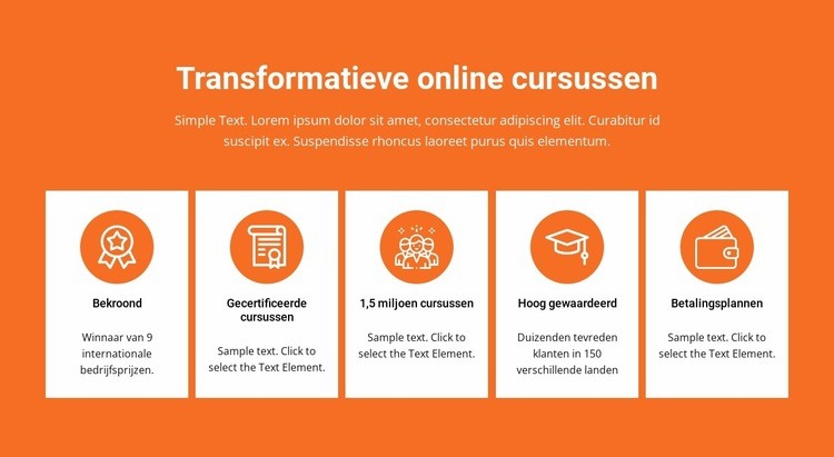 Transformatieve online cursussen Website Builder-sjablonen