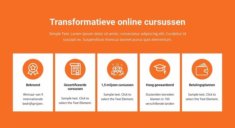 Transformatieve online cursussen Website mockup