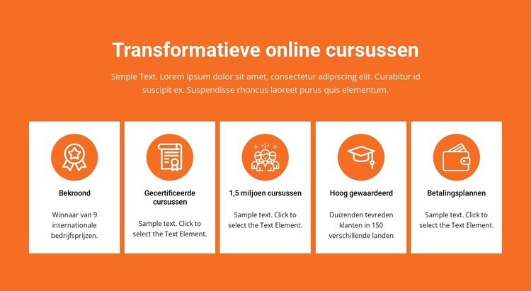 Transformatieve online cursussen Website ontwerp