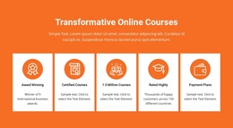 Transformative Online Courses - One Page Template Inspiration