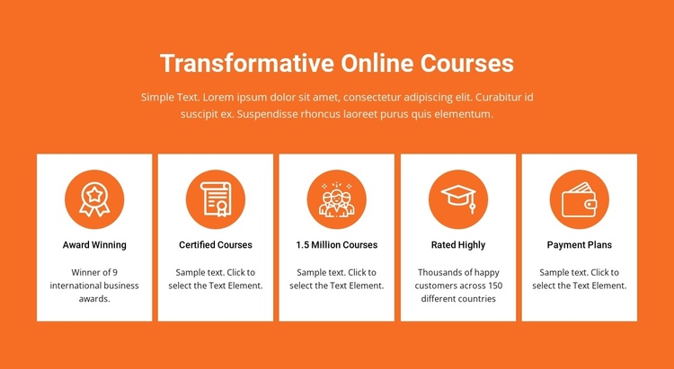 Transformative online courses One Page Template