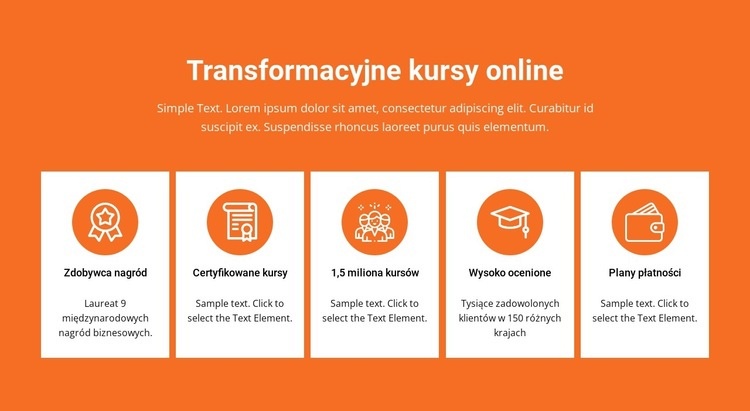 Transformacyjne kursy online Makieta strony internetowej