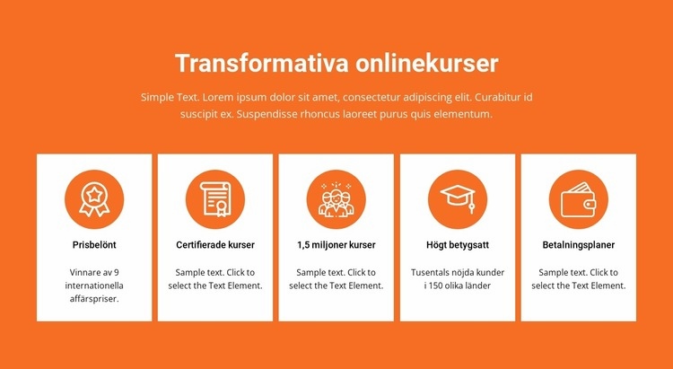 Transformativa onlinekurser CSS -mall