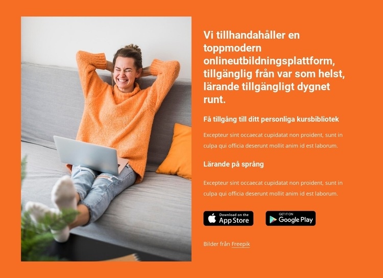 Online lärplattform HTML-mall