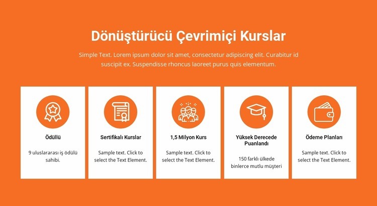 Dönüştürücü çevrimiçi kurslar Web sitesi tasarımı