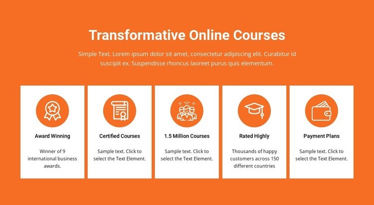 Transformative online courses Webflow Template Alternative