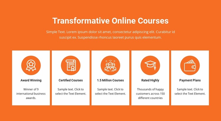 Transformative online courses Website Builder Templates