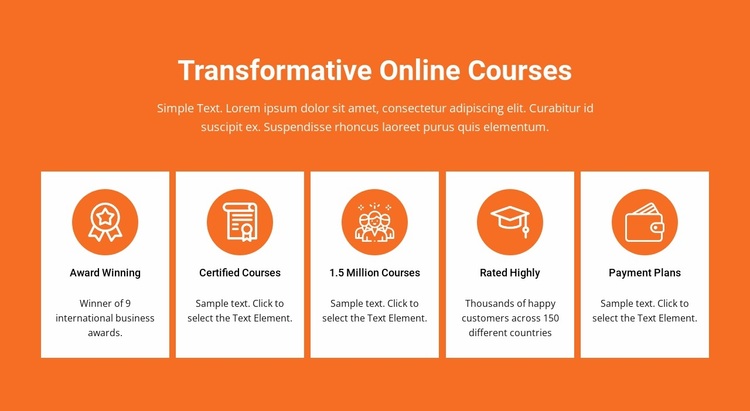 Transformative online courses Website Design