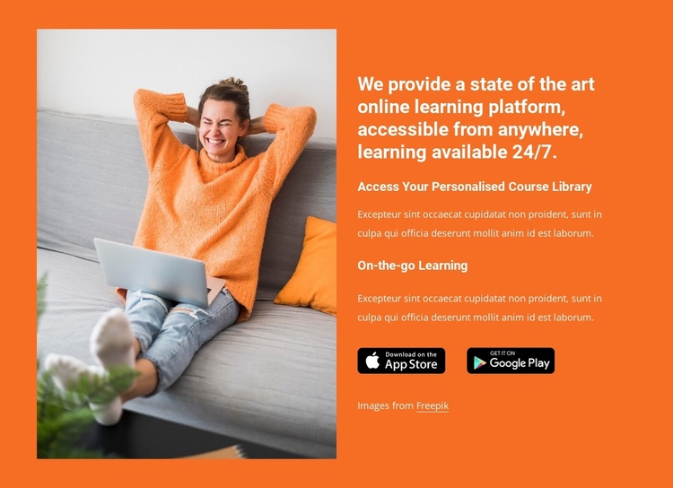 Online learning platform Landing Page