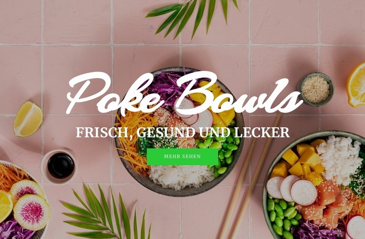 Poke Bowls Eine Seitenvorlage