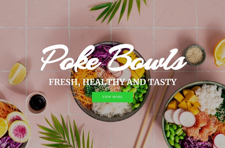 Poke bowls One Page Template