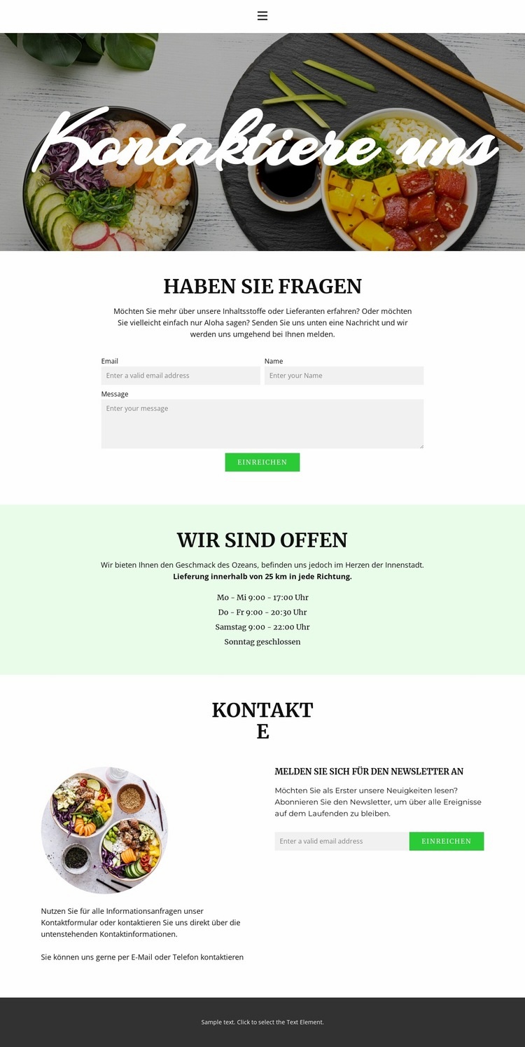 Kommen Sie vorbei oder vereinbaren Sie die Lieferung HTML Website Builder