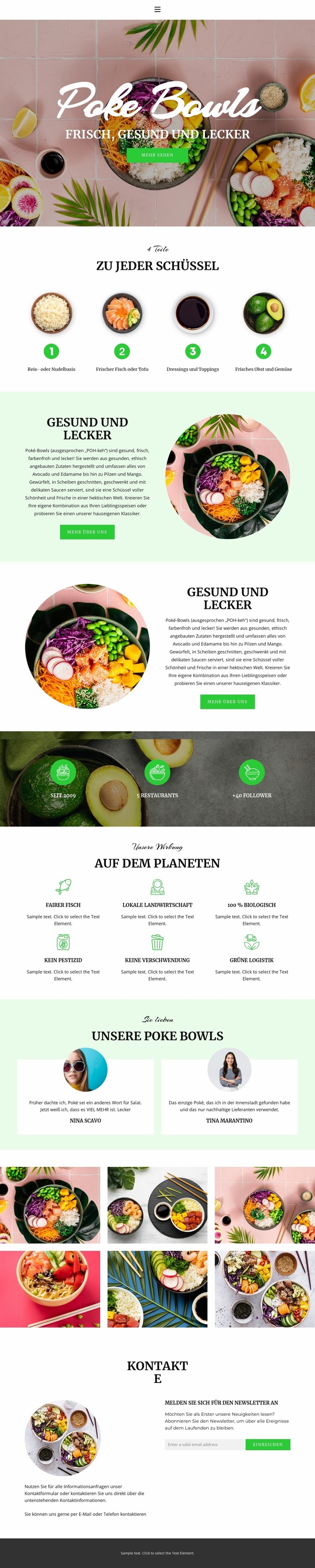 Fresh healthy and tasty Website design