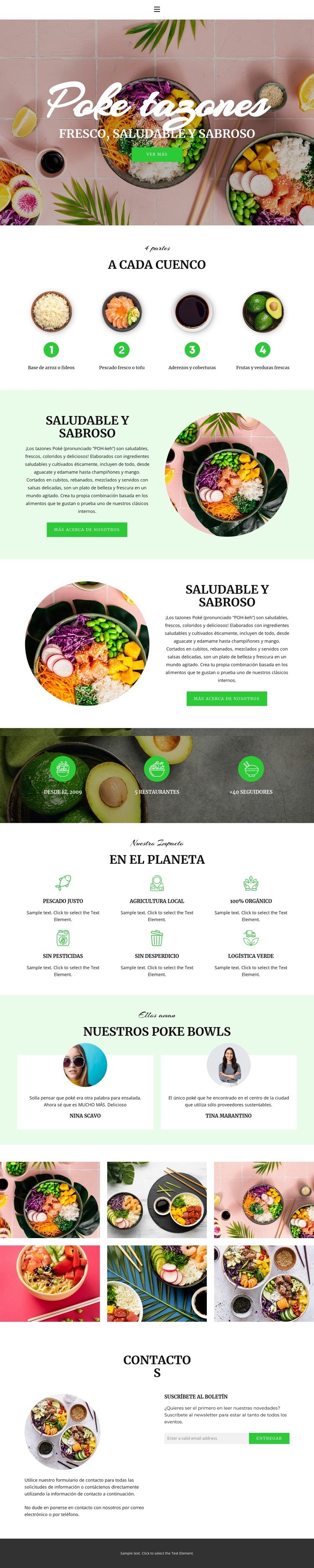 Fresh healthy and tasty Plantillas de creación de sitios web