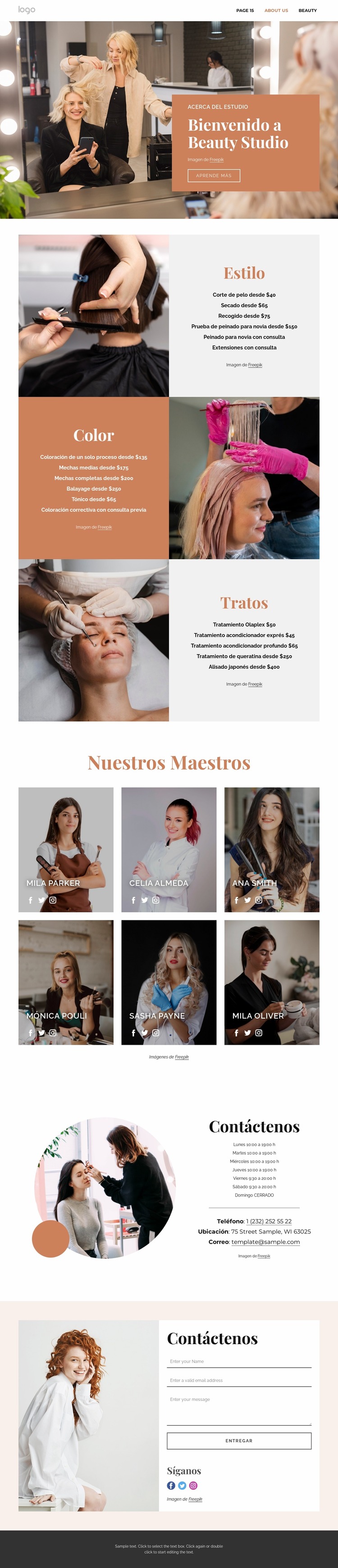 We offer nails, facials, waxing, massages Plantilla Joomla