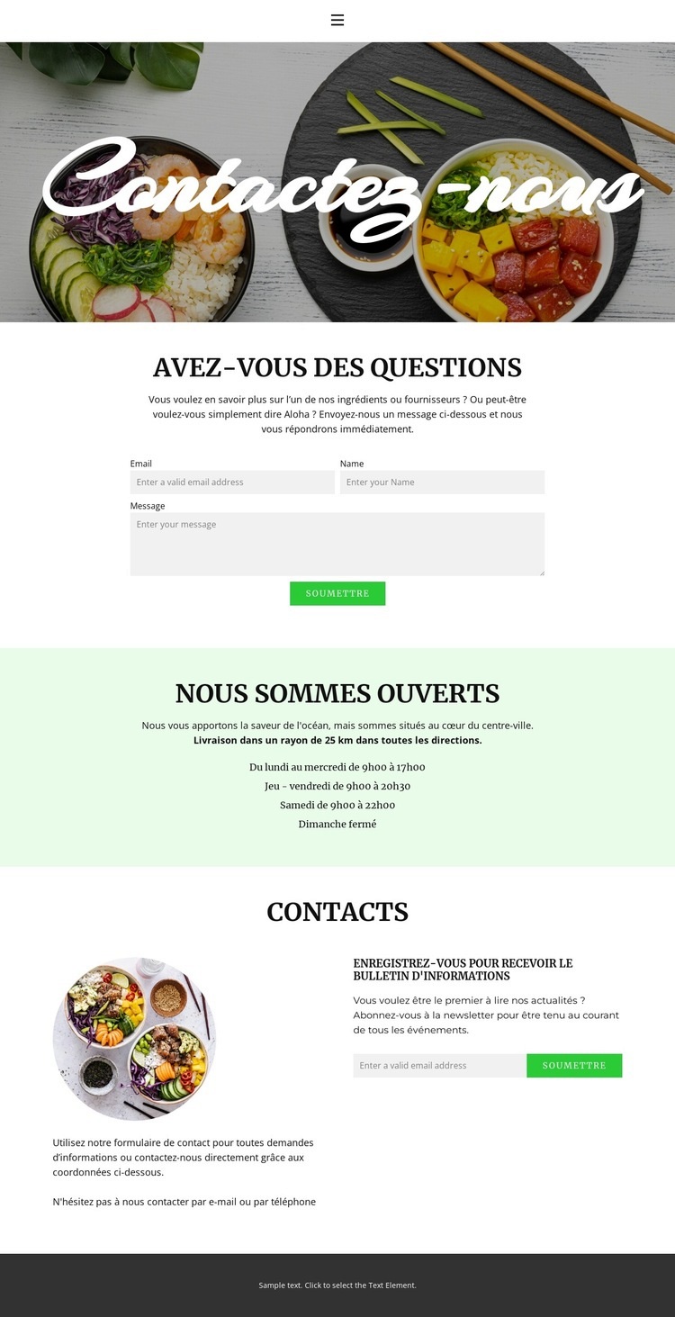 Venez ou organisez la livraison Conception de site Web