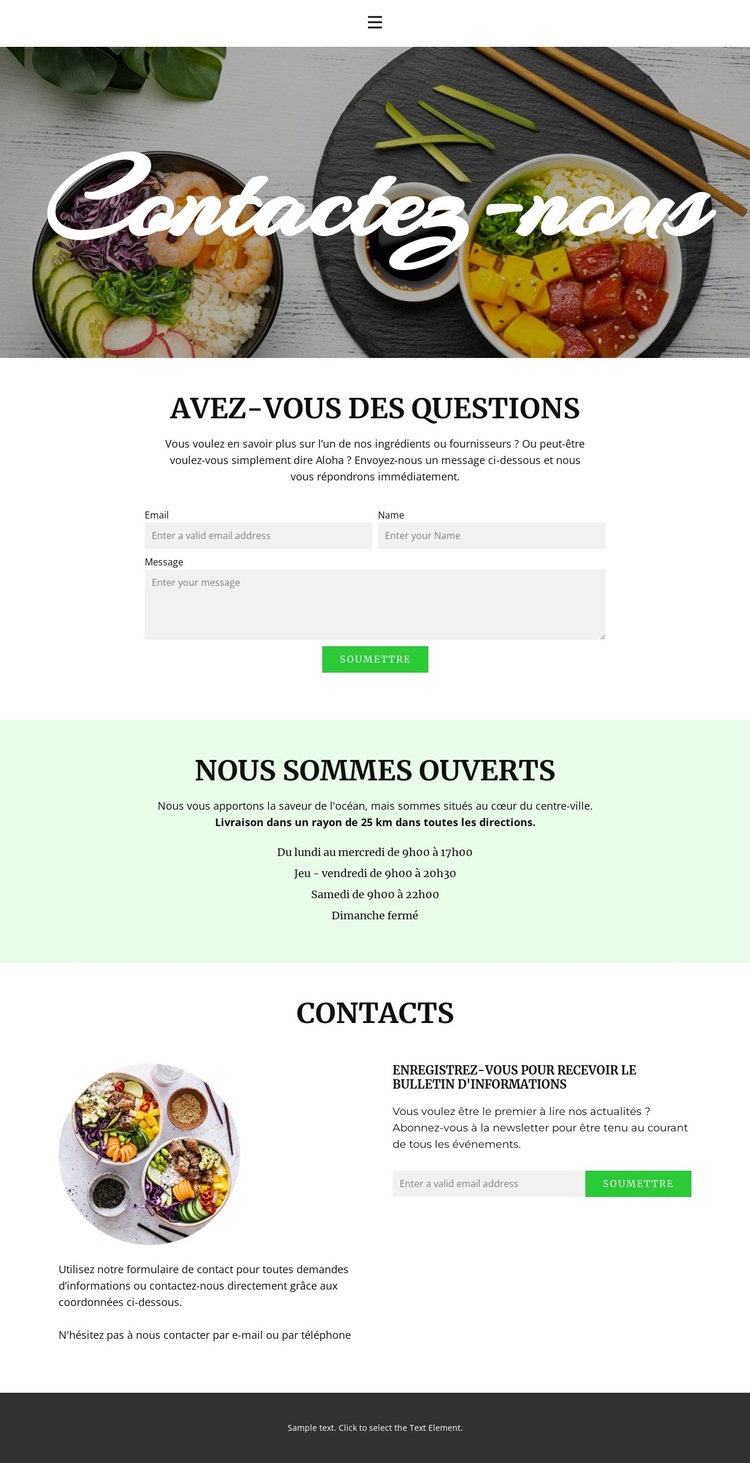 Venez ou organisez la livraison Modèle de site Web