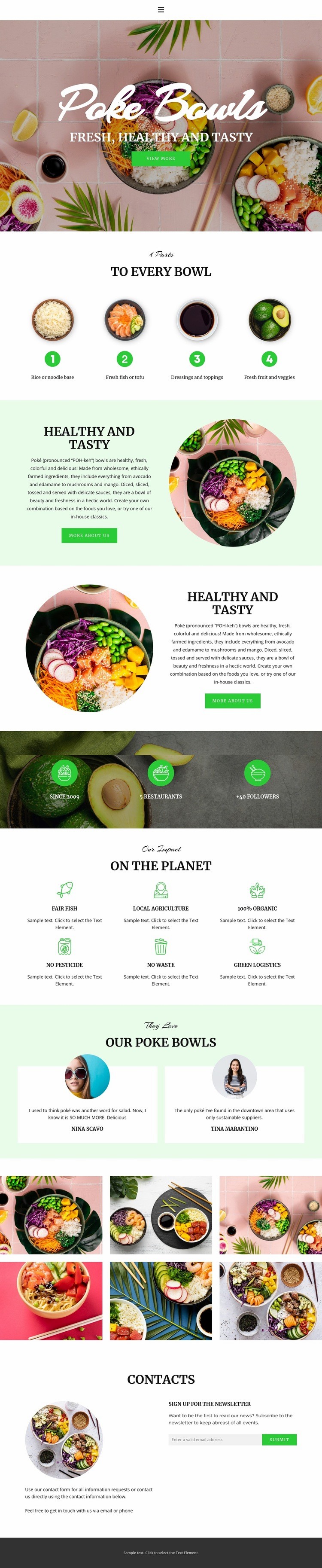 Fresh healthy and tasty Homepage Design