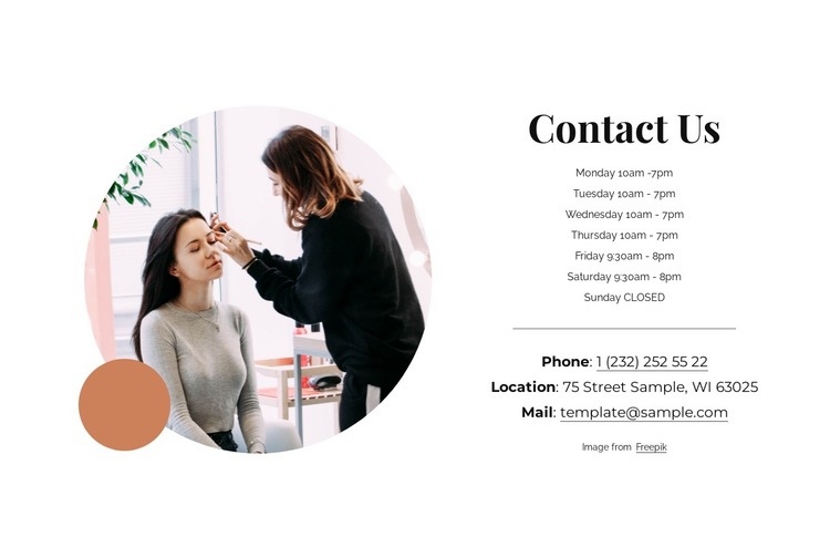 Beauty salon in Los Angeles Html Code Example