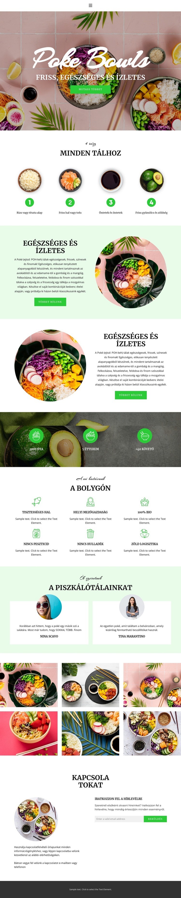 Fresh healthy and tasty Weboldal tervezés