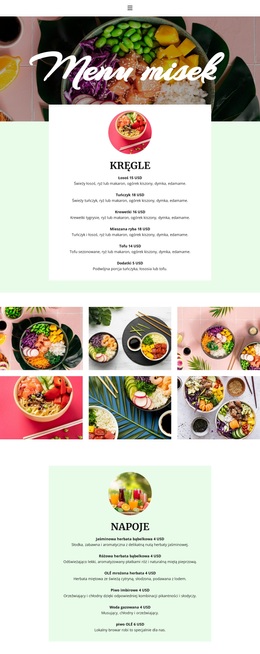 Menu Miski - Piękny Motyw WordPress
