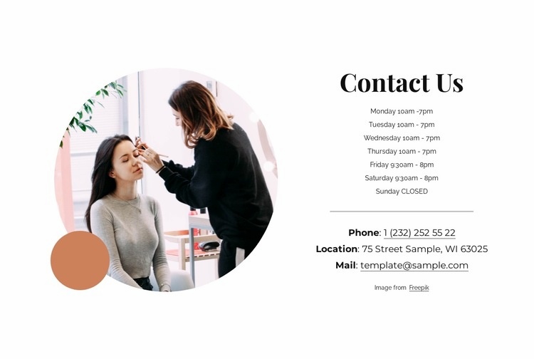 Skönhetssalong i Los Angeles Html webbplatsbyggare