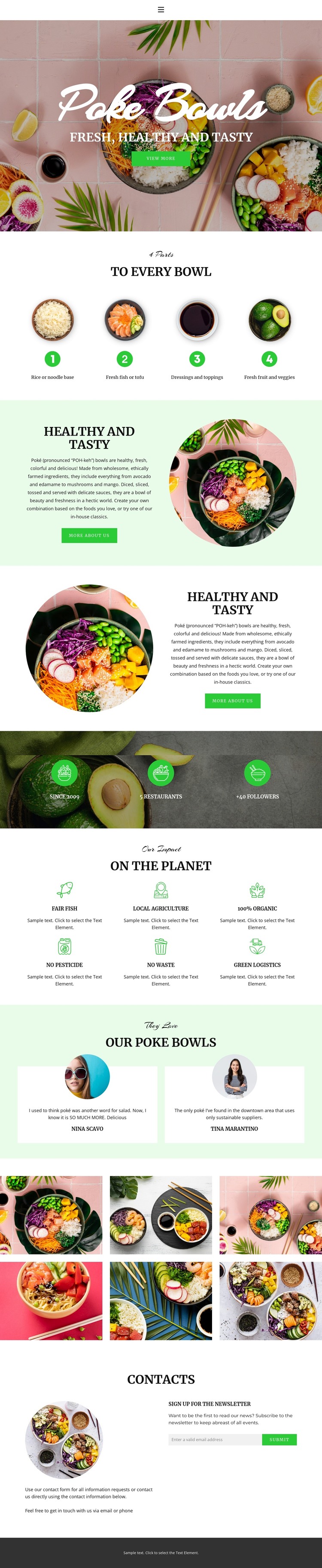 Fresh healthy and tasty Web Design
