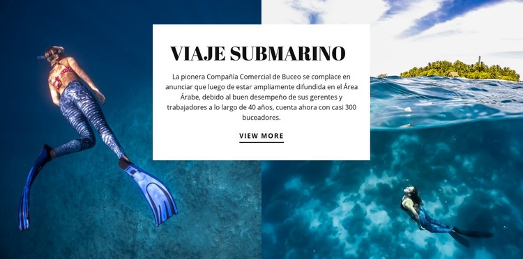 Viaje submarino Maqueta de sitio web