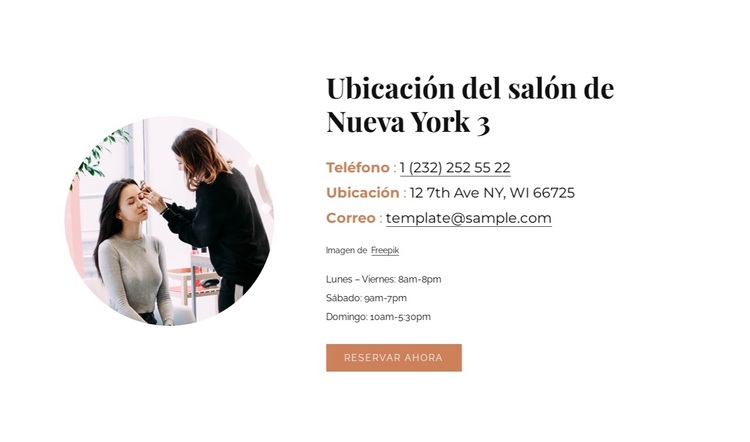 Ubicación del salón de belleza Tema de WordPress