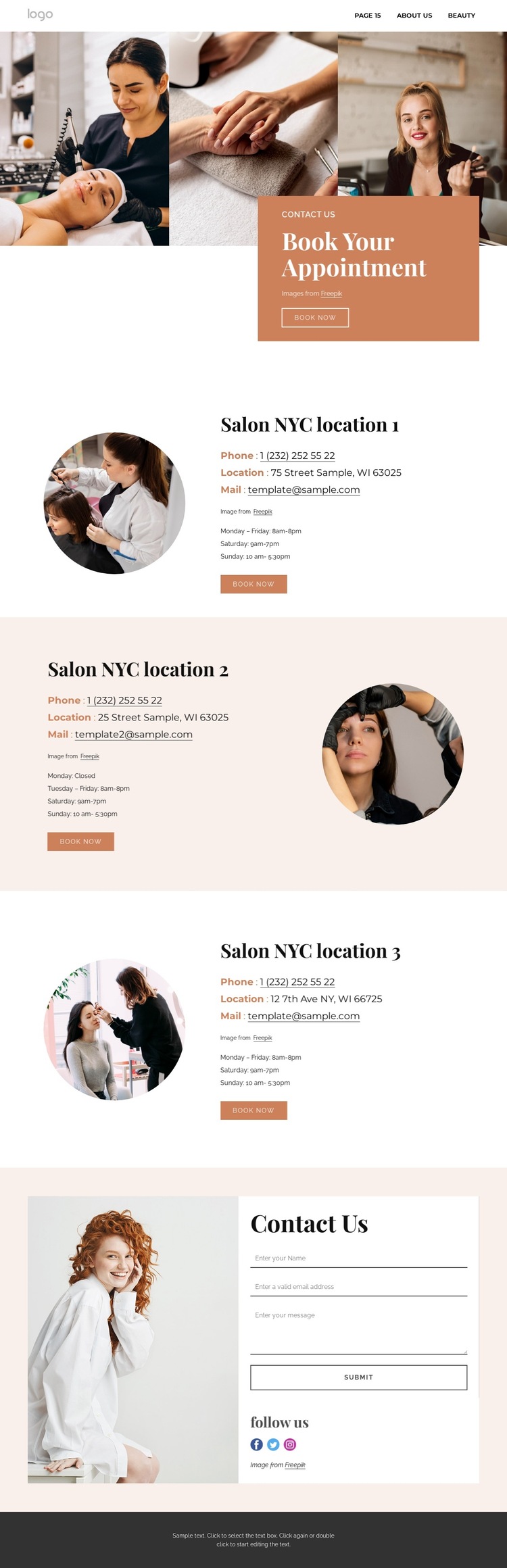 Get in touch with glamour HTML5 Template