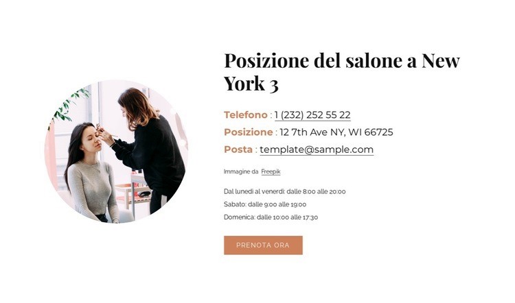 Posizione del salone di bellezza Progettazione di siti web