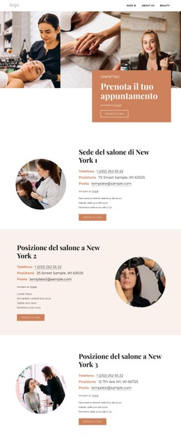 Entra In Contatto Con Il Glamour Sito Web A Pagina Singola