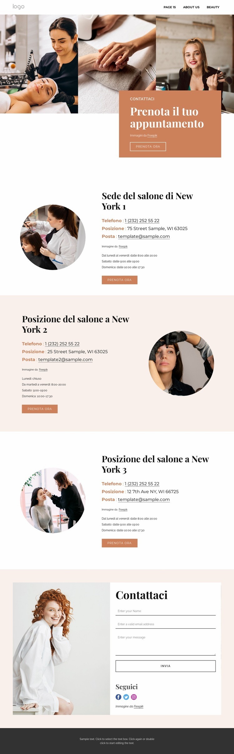 Entra in contatto con il glamour Modello HTML5