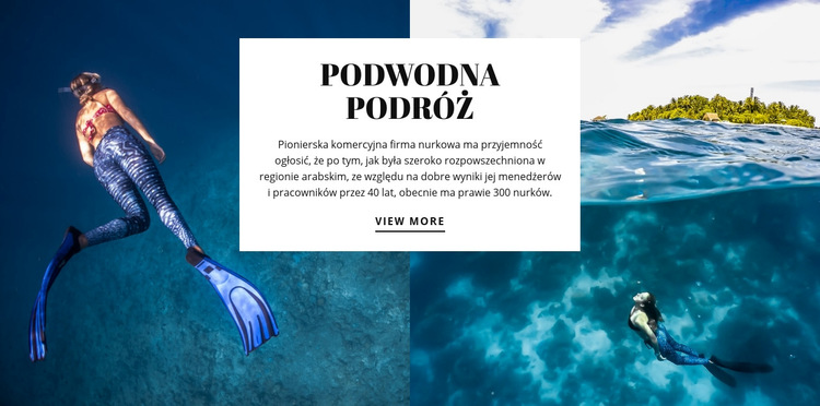 Podwodna podróż Szablon witryny sieci Web