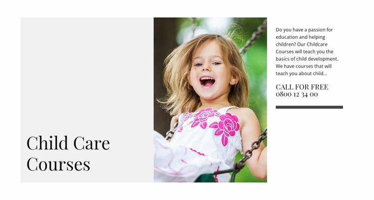 Child care courses Website Design