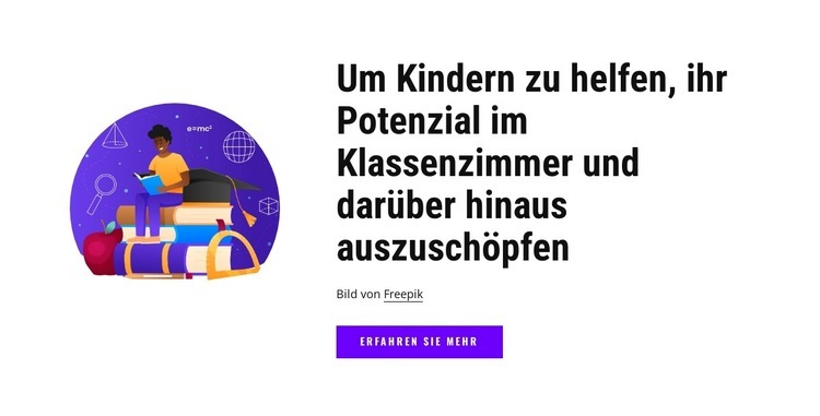 Wir helfen Kindern, ihr Potenzial im Klassenzimmer auszuschöpfen Eine Seitenvorlage