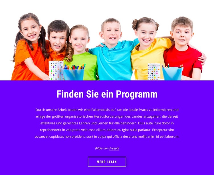 Finden Sie ein Programm HTML-Vorlage