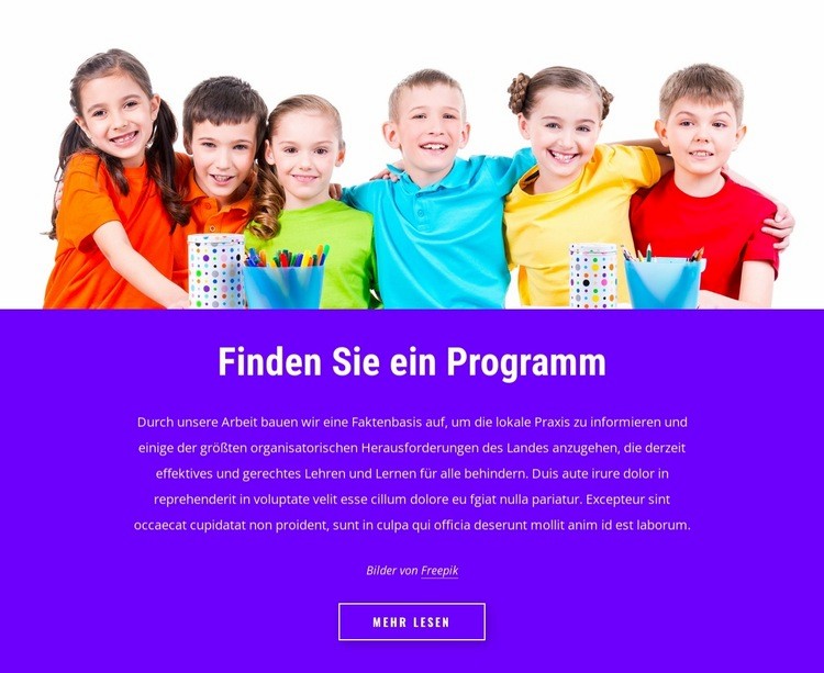 Finden Sie ein Programm Website Builder-Vorlagen