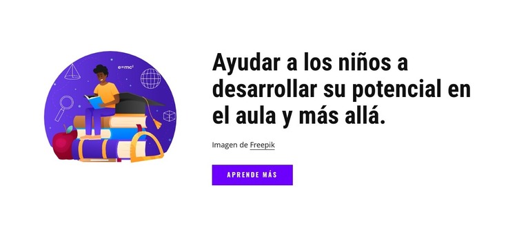 Ayudamos a los niños a desarrollar su potencial en el aula. Plantilla HTML